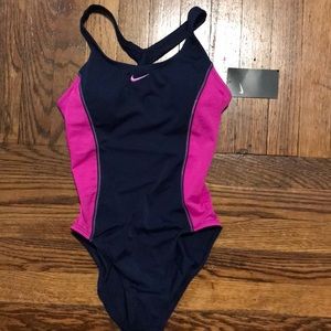 Nike Powerback Colorblock One Piece Swimsuit